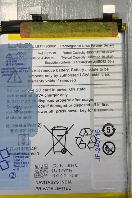 Premium battery for Lava Agni 3 5G LBP14900001 – 5000mAh