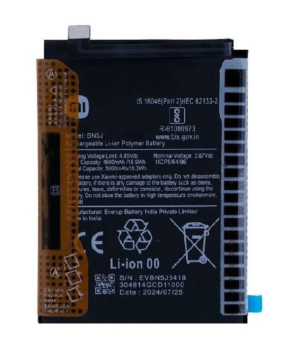 Premium quality Battery for Xiaomi Redmi Note 12 5G, 12T Pro 5G, and POCO X5 5G.