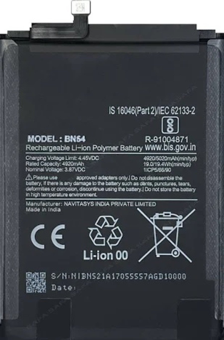 Premium quality Battery  for Redmi Note 9, Redmi 10X 4G, and Redmi 9 Prime