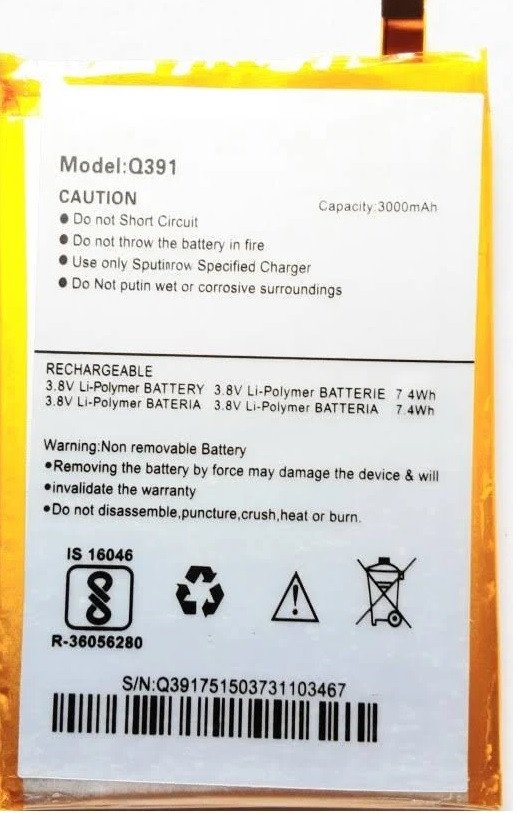 Premium battery for Micromax Canvas Doodle 4 Q391