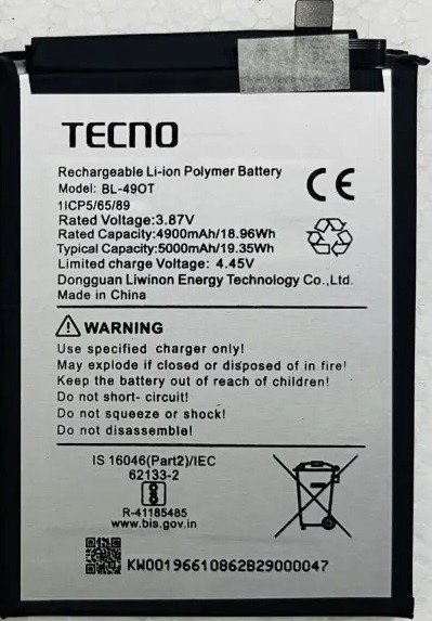 Premium battery for Spark 20 Pro+  5000mAh