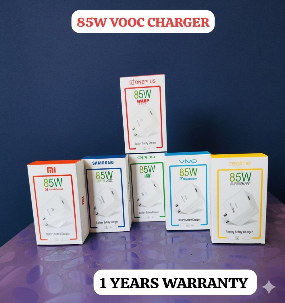 85W Type C Mobile Charger Adapter Fast Charging for Android phones - 1 Year warranty